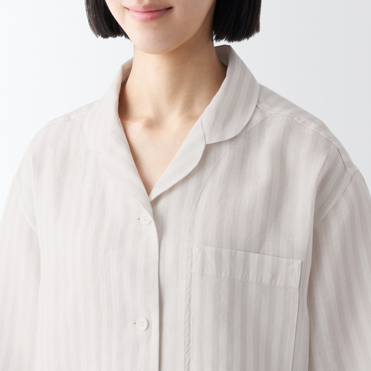 天然由来の接触冷感　リヨセル麻半袖パジャマ