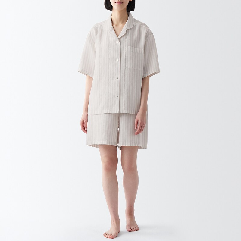 天然由来の接触冷感 リヨセル麻半袖パジャマ 無印良品