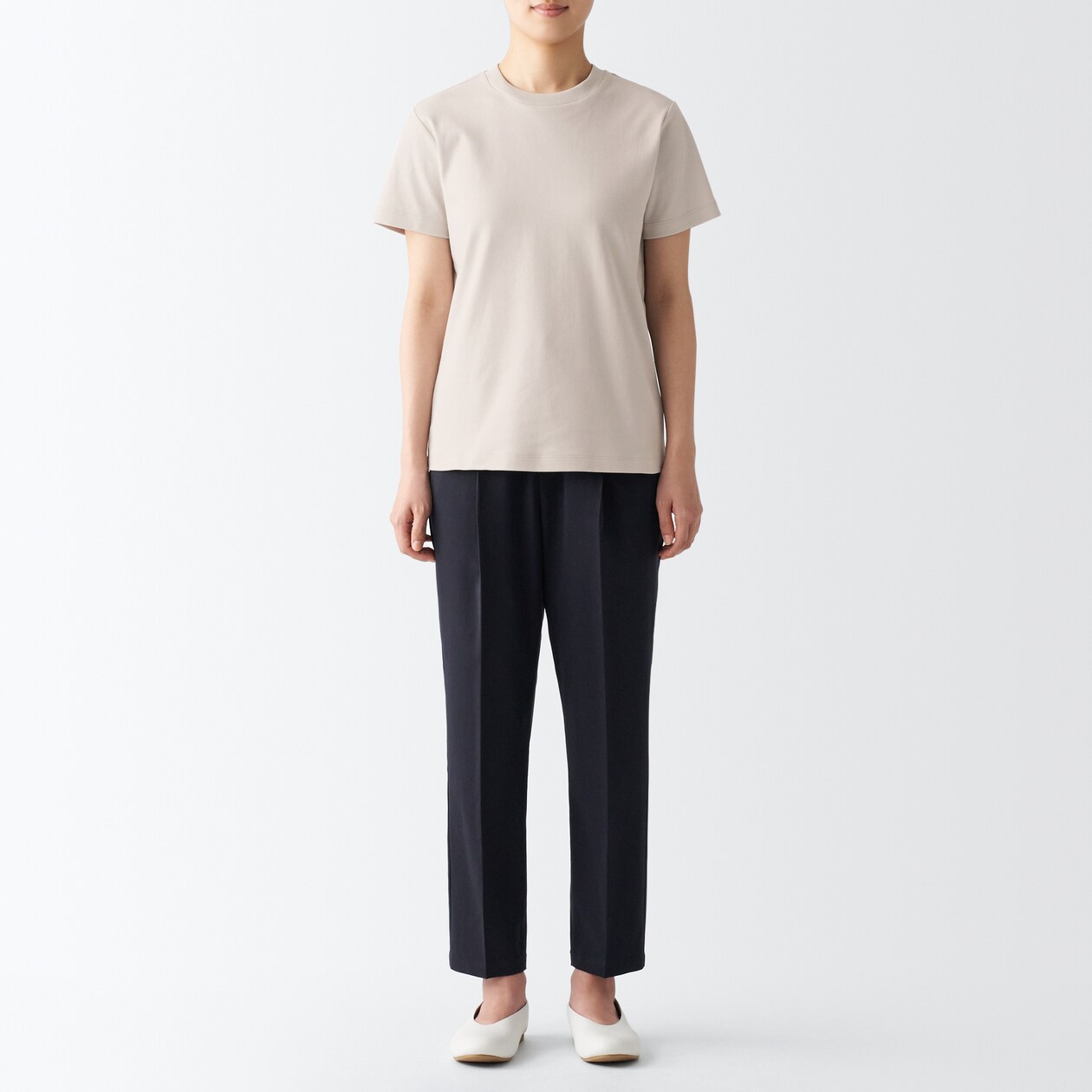スムース編みクルーネック半袖Ｔシャツ