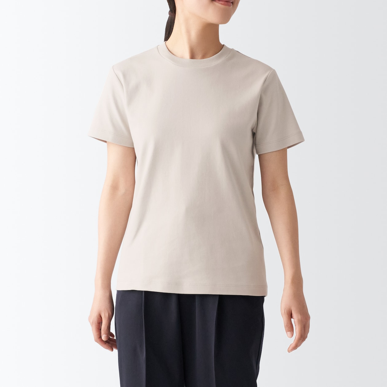 スムース編みクルーネック半袖Ｔシャツ