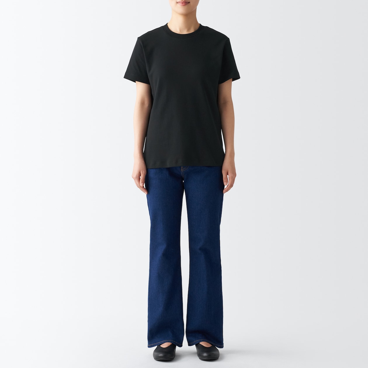 スムース編みクルーネック半袖Ｔシャツ
