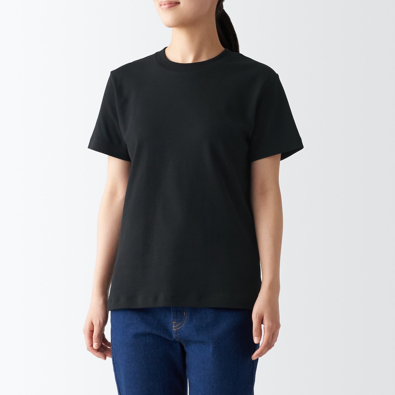 スムース編みクルーネック半袖Ｔシャツ