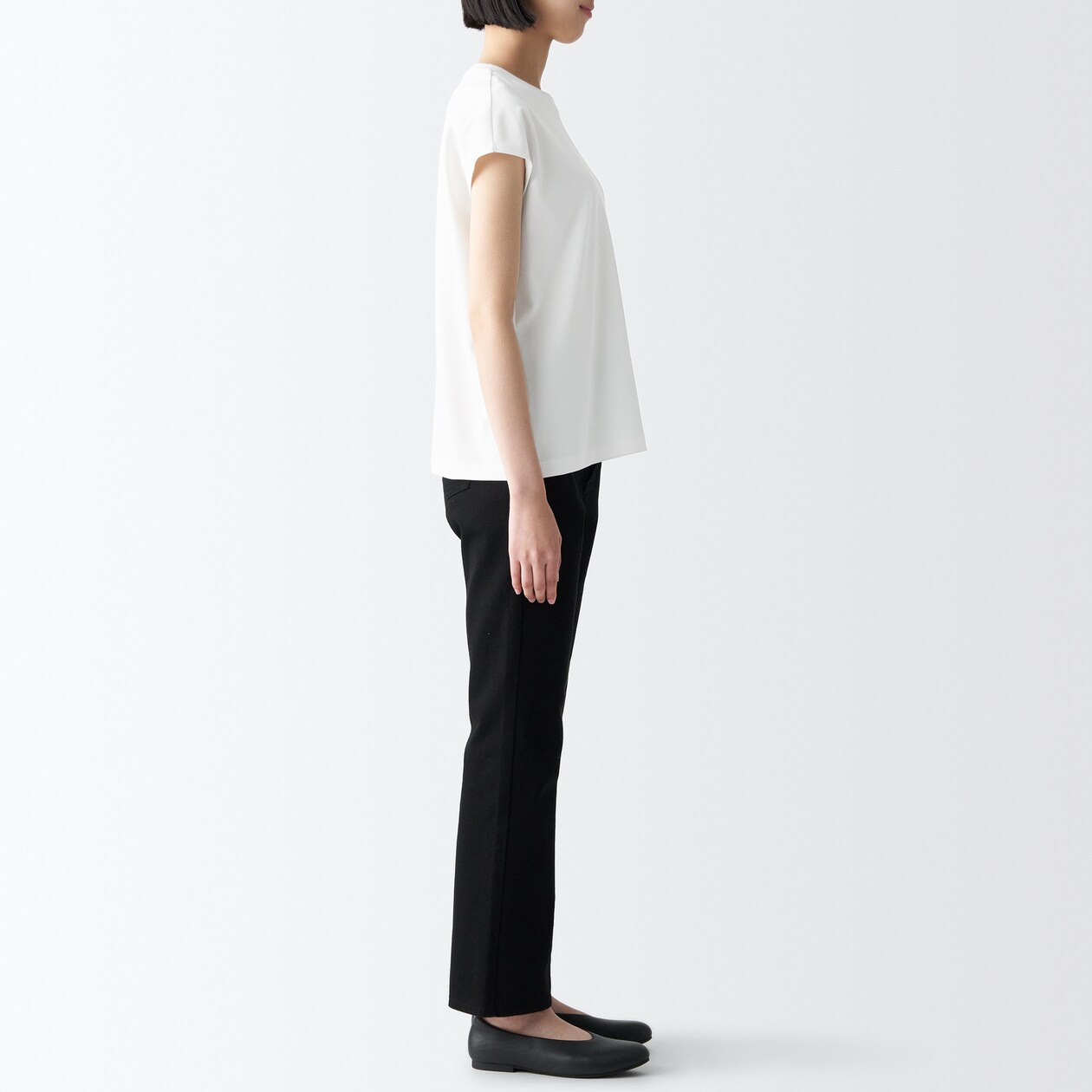 スムース編みフレンチスリーブＴシャツ