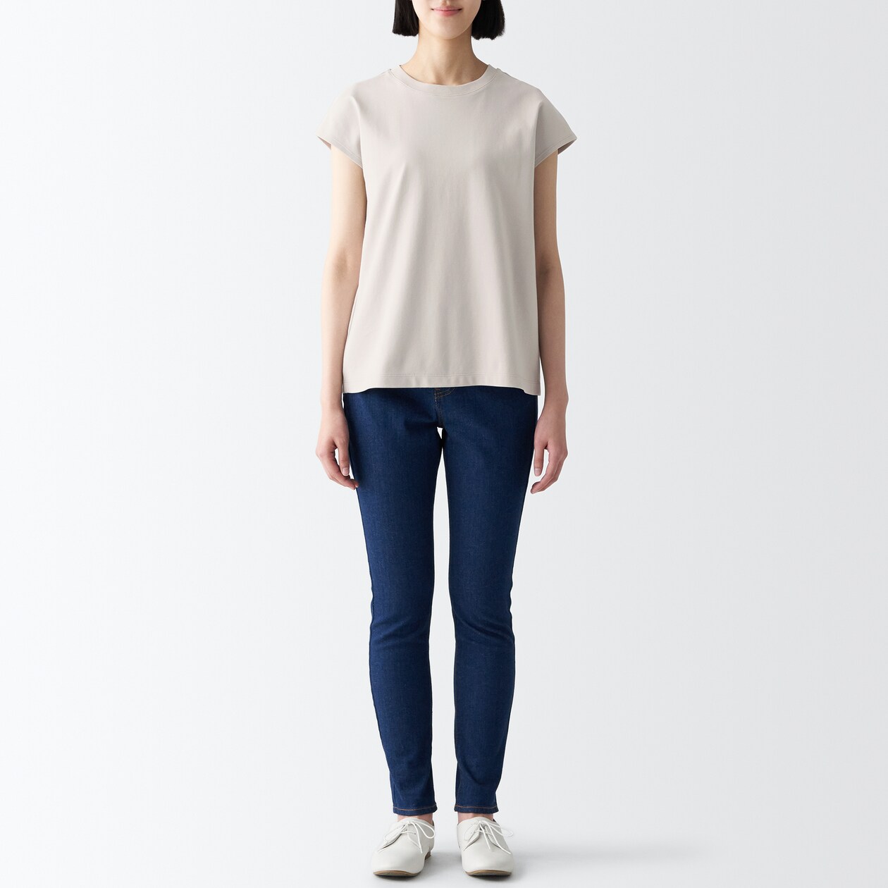 スムース編みフレンチスリーブＴシャツ