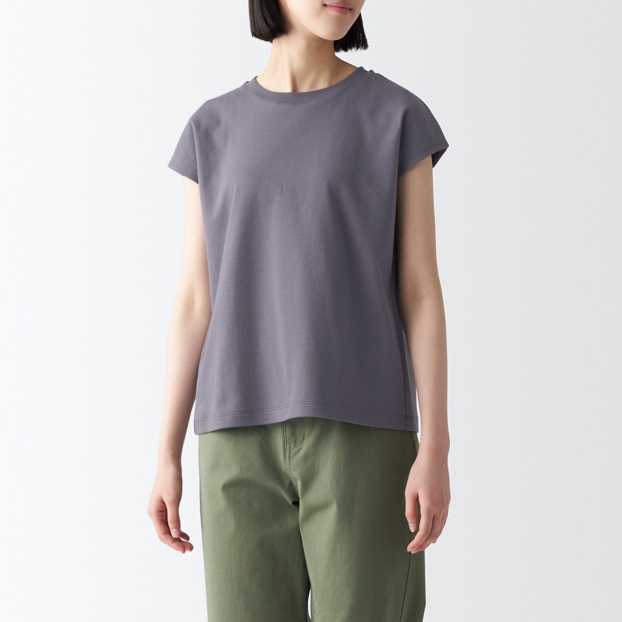 スムース編みフレンチスリーブＴシャツ