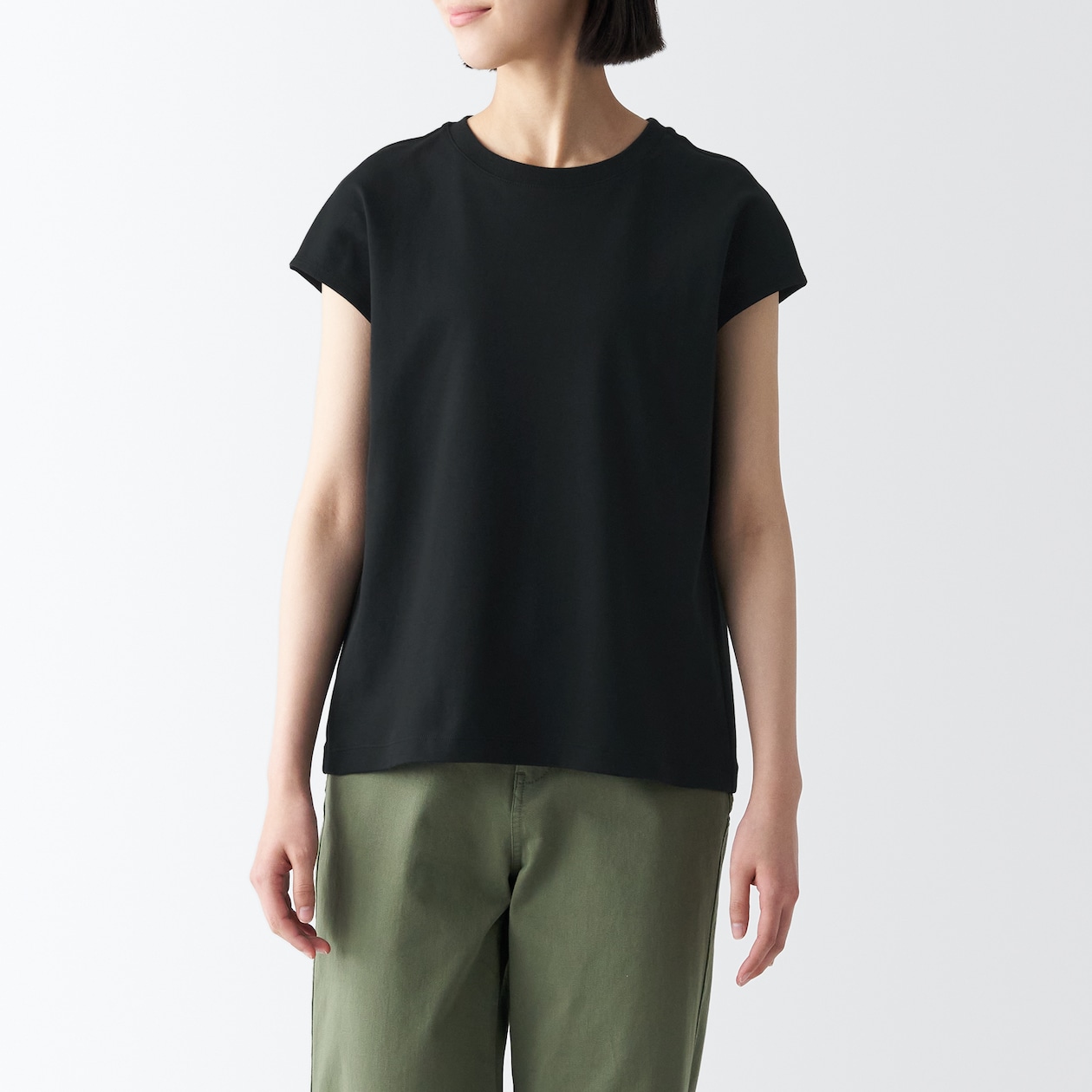 スムース編みフレンチスリーブＴシャツ