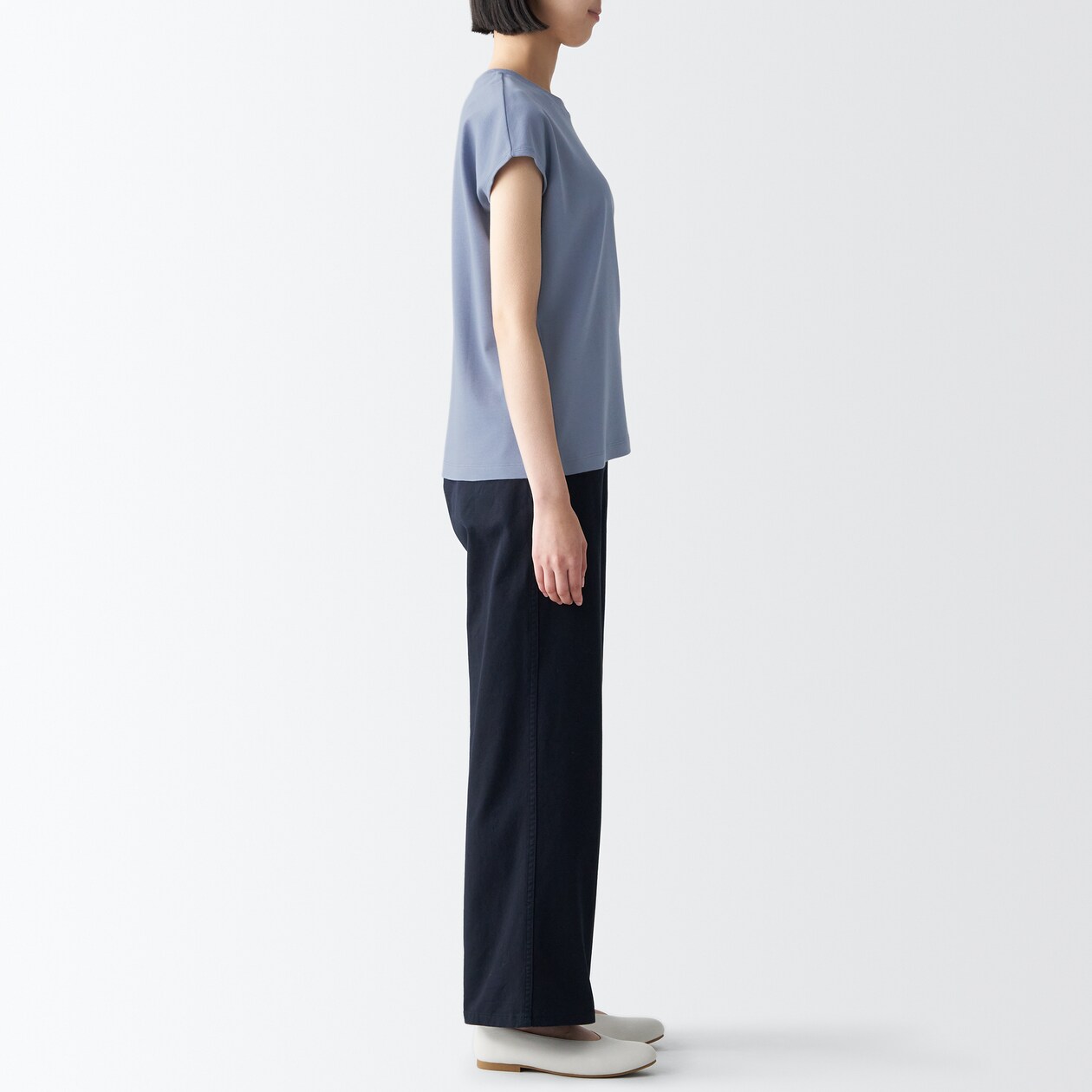 スムース編みフレンチスリーブＴシャツ