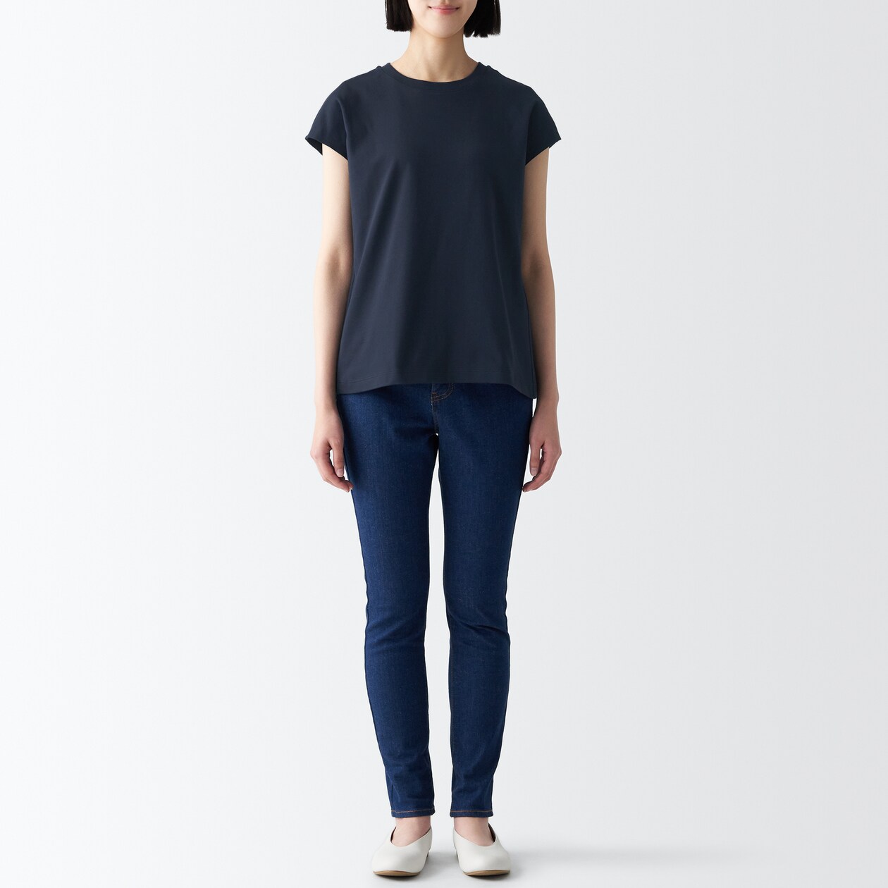 スムース編みフレンチスリーブＴシャツ