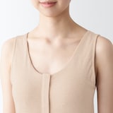 無染色前開きカップ入りタンクトップ