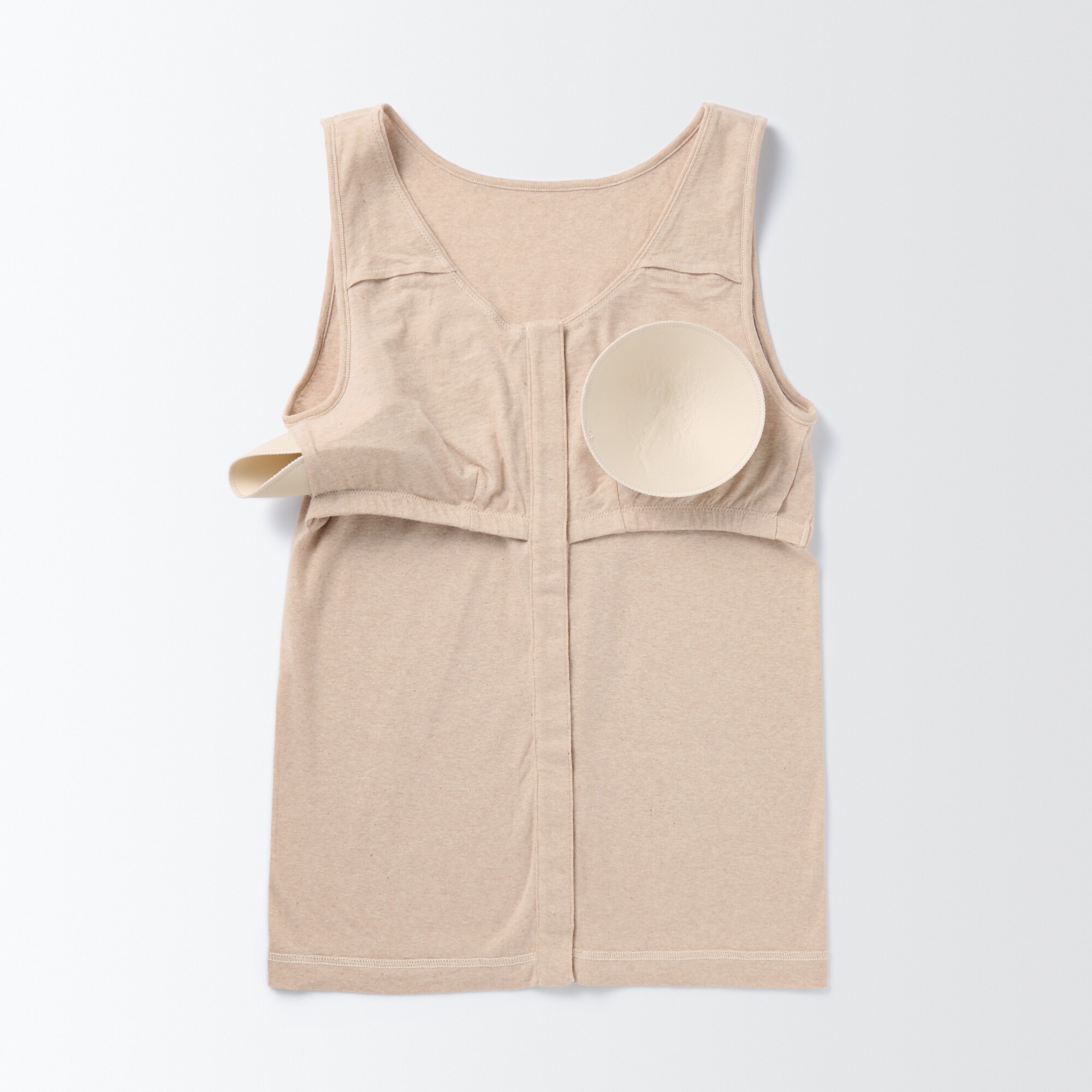 無染色前開きカップ入りタンクトップ