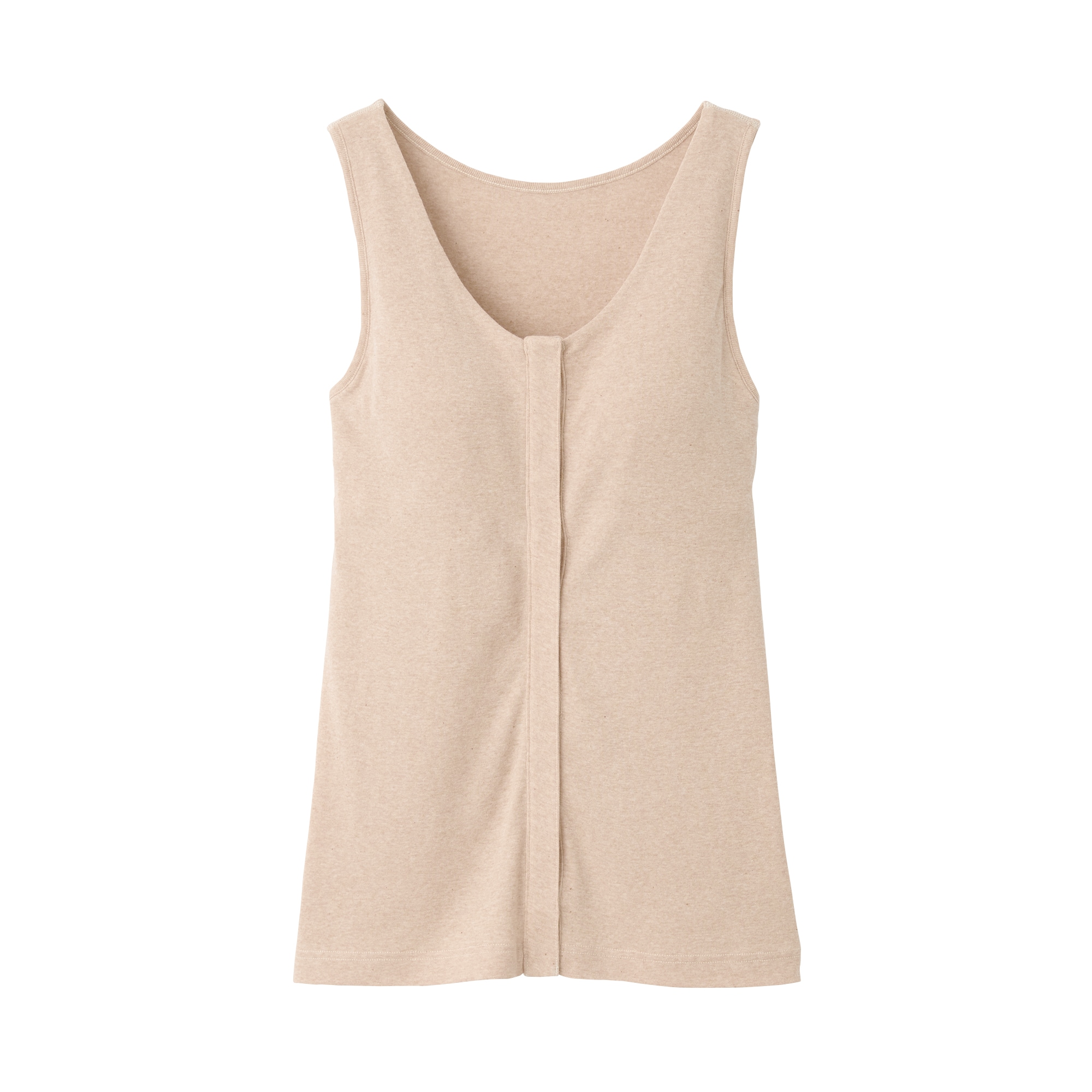 無染色前開きカップ入りタンクトップ