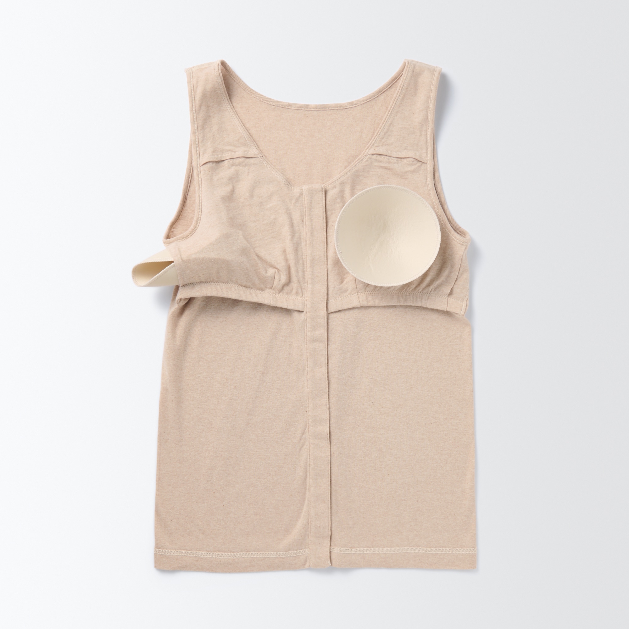 無染色前開きカップ入りタンクトップ