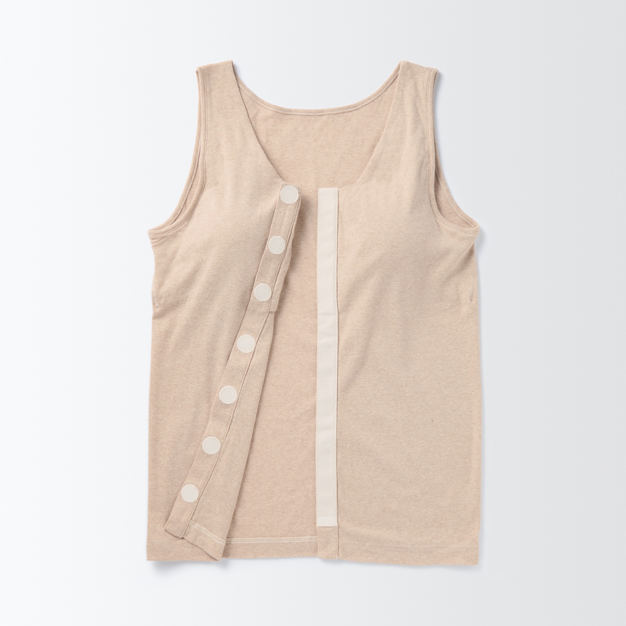 無染色前開きカップ入りタンクトップ