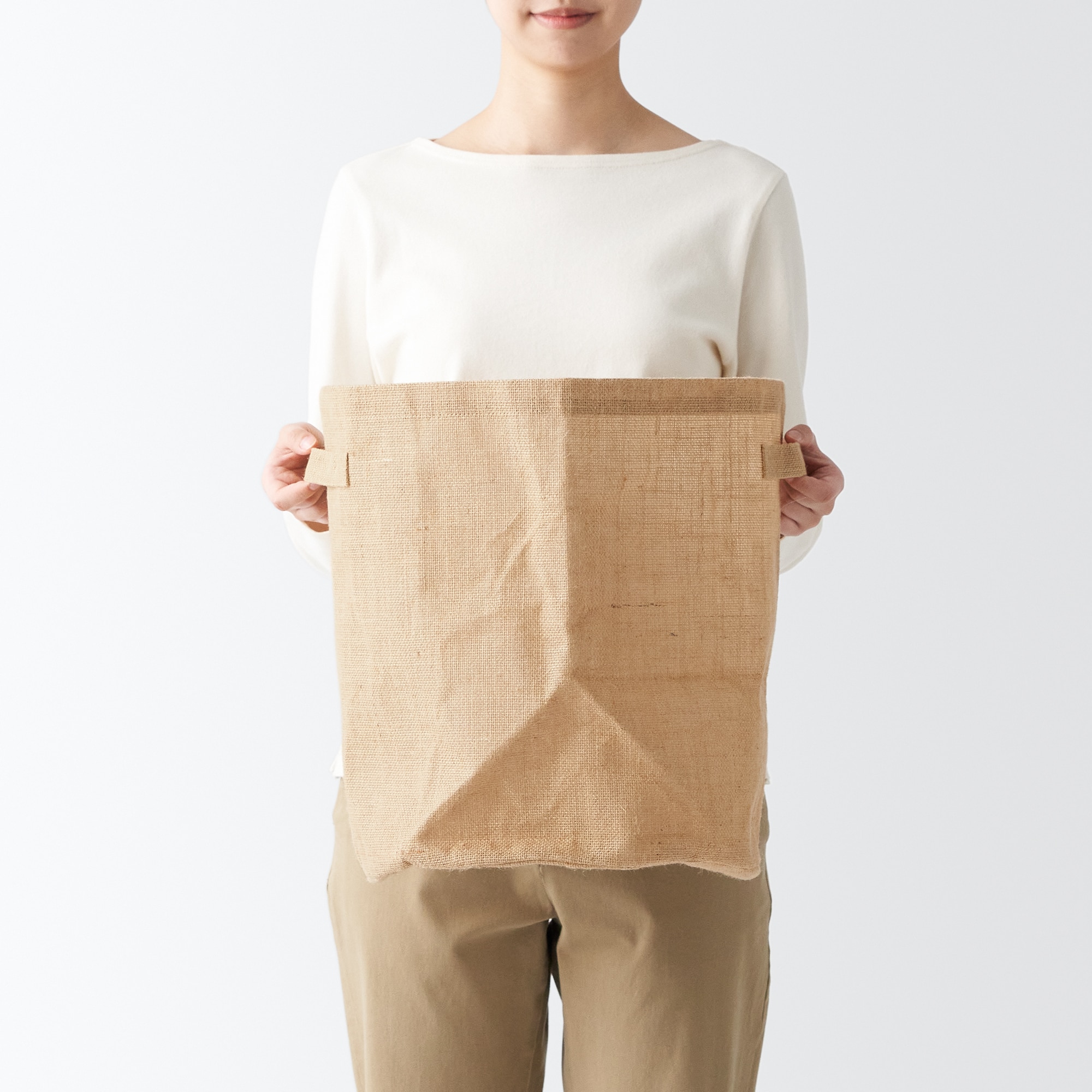 ジュート　収納袋　丸型