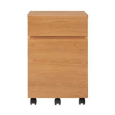 木製デスクキャビネット　オーク材突板