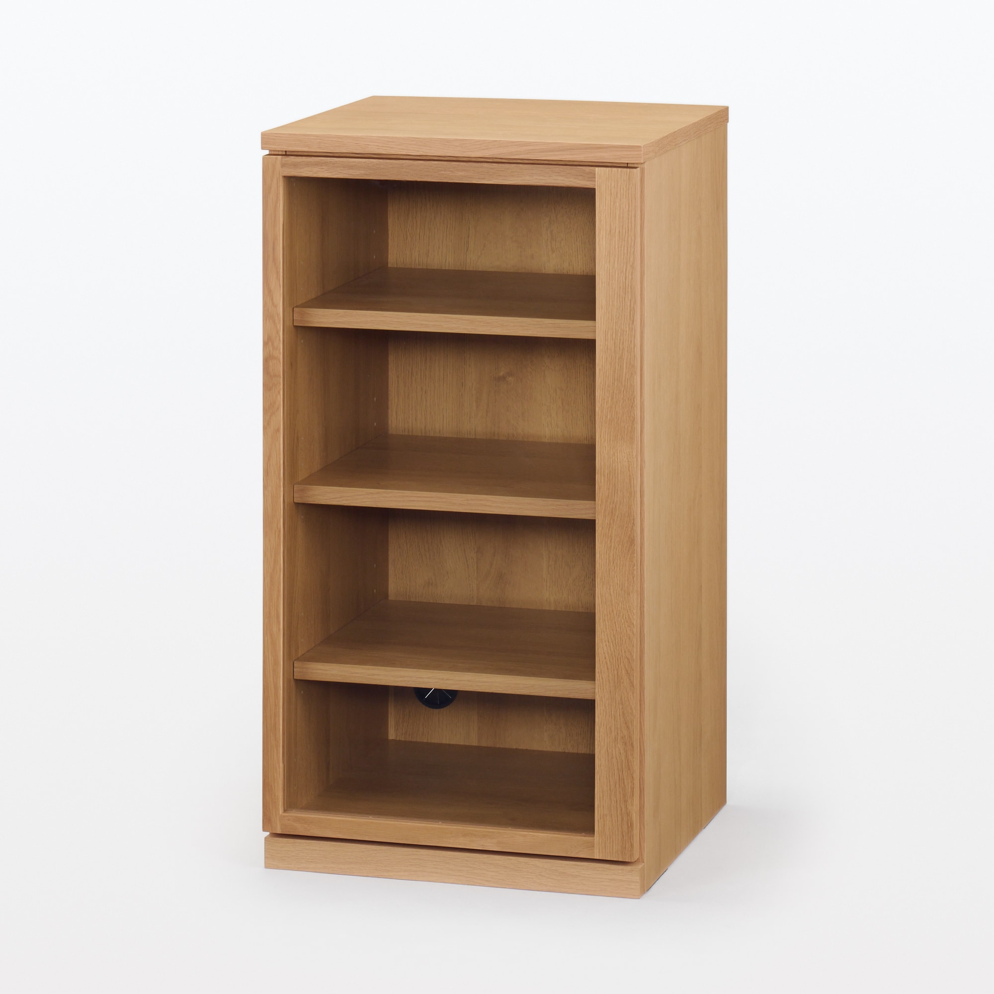 木製キャビネット　ガラス扉　スリム　オーク材突板