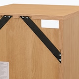 木製キャビネット　ガラス扉　スリム　オーク材突板