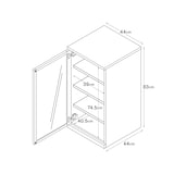 木製キャビネット　ガラス扉　スリム　オーク材突板