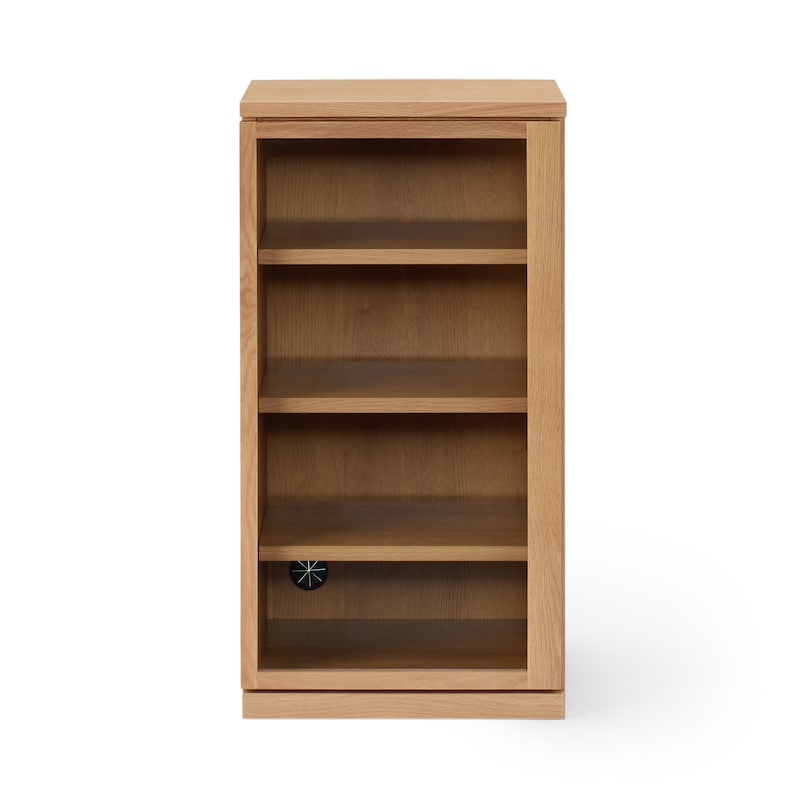 愛品館八千代店】無印良品 ガラス扉キャビネット オーク材 - キャビネット