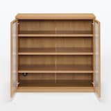 木製キャビネット　ガラス扉　オーク材突板