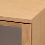 木製キャビネット　ガラス扉　オーク材突板