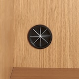 木製キャビネット　ガラス扉　オーク材突板