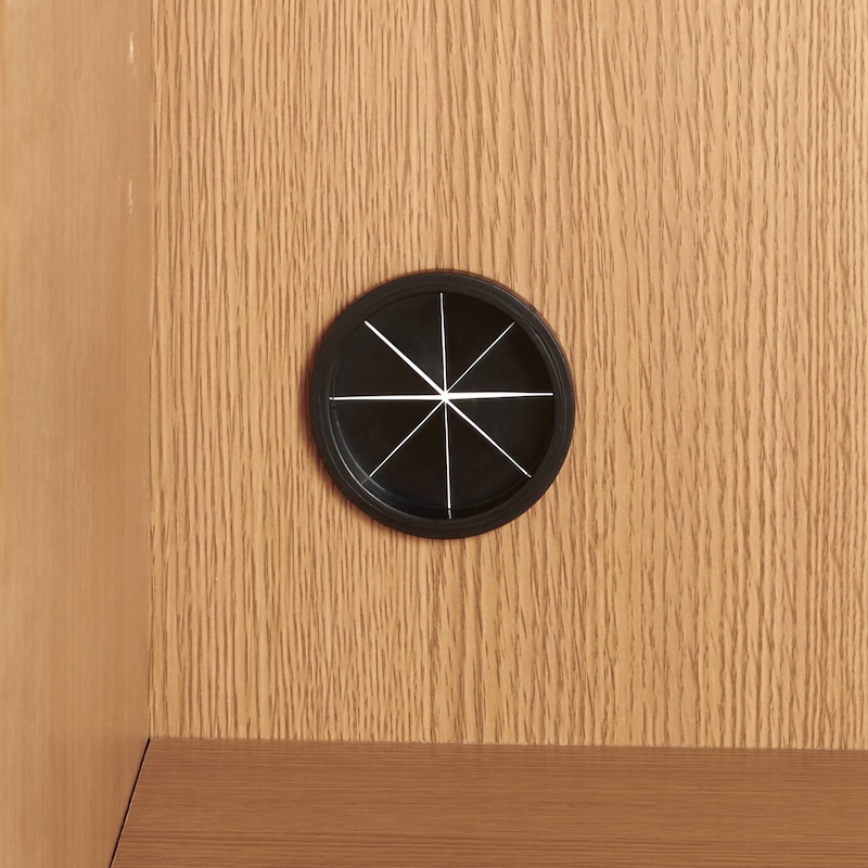 木製キャビネット　ガラス扉　オーク材突板