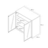 木製キャビネット　ガラス扉　オーク材突板