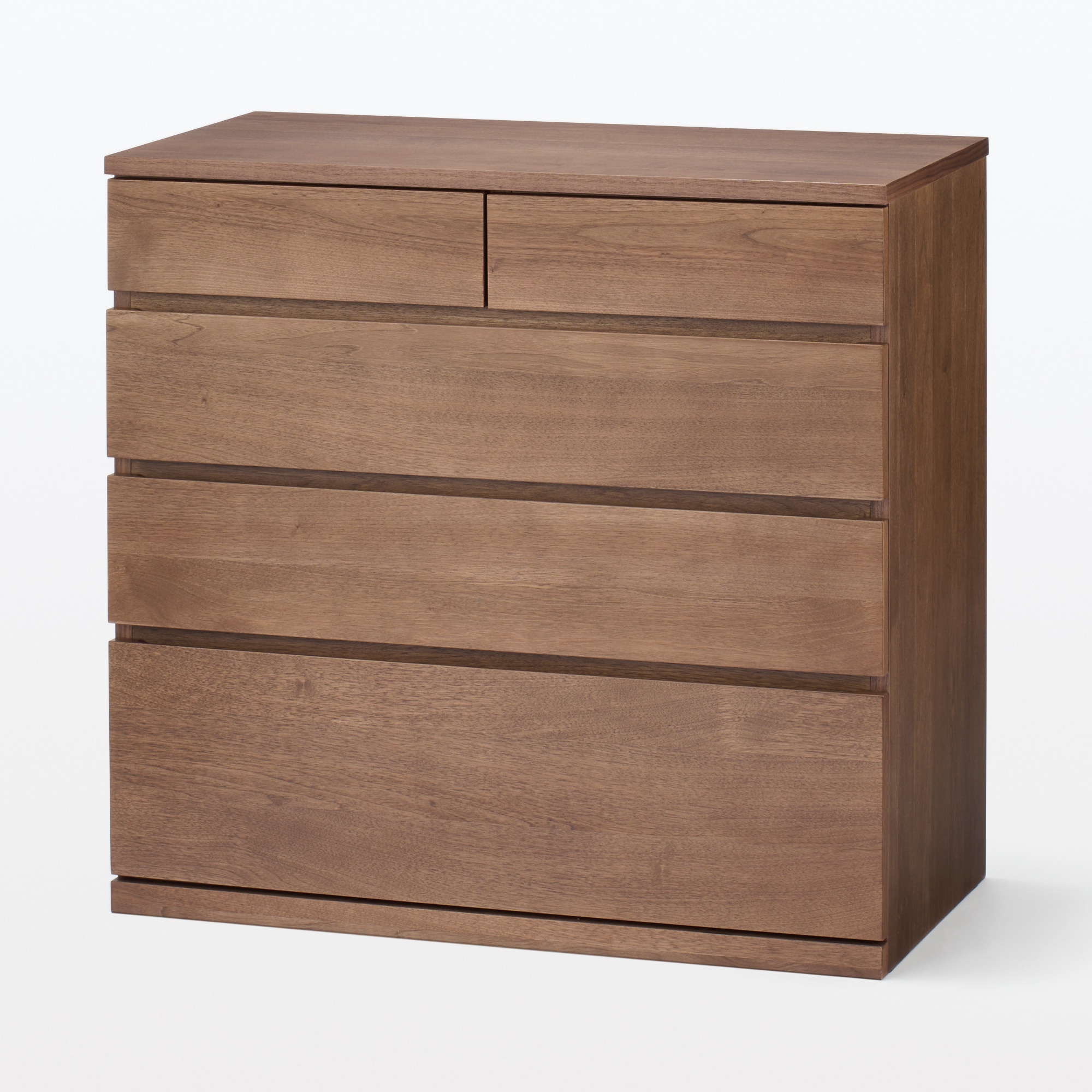 木製チェスト４段　ウォールナット材突板