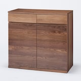 木製キャビネット　木扉　ウォールナット材突板