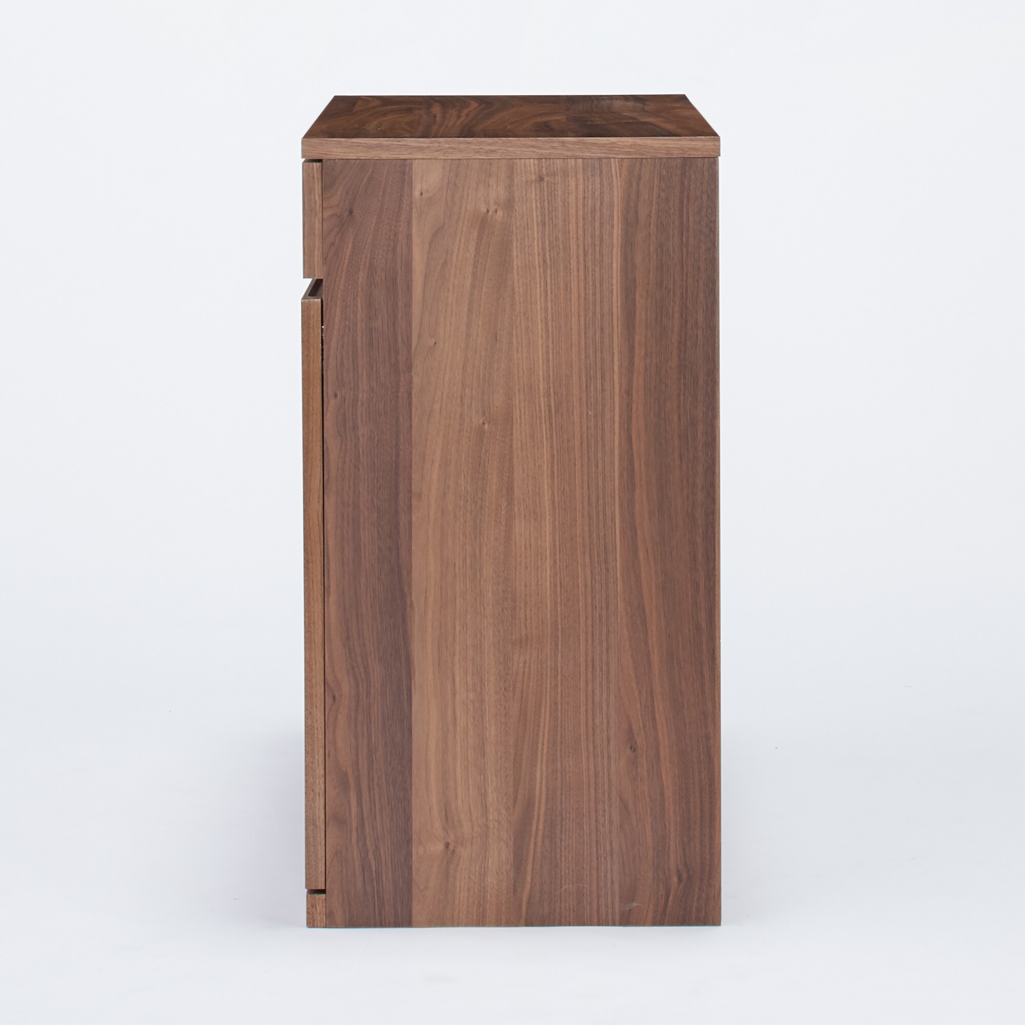 木製キャビネット　木扉　ウォールナット材突板