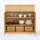 木製キャビネット　木扉　ウォールナット材突板