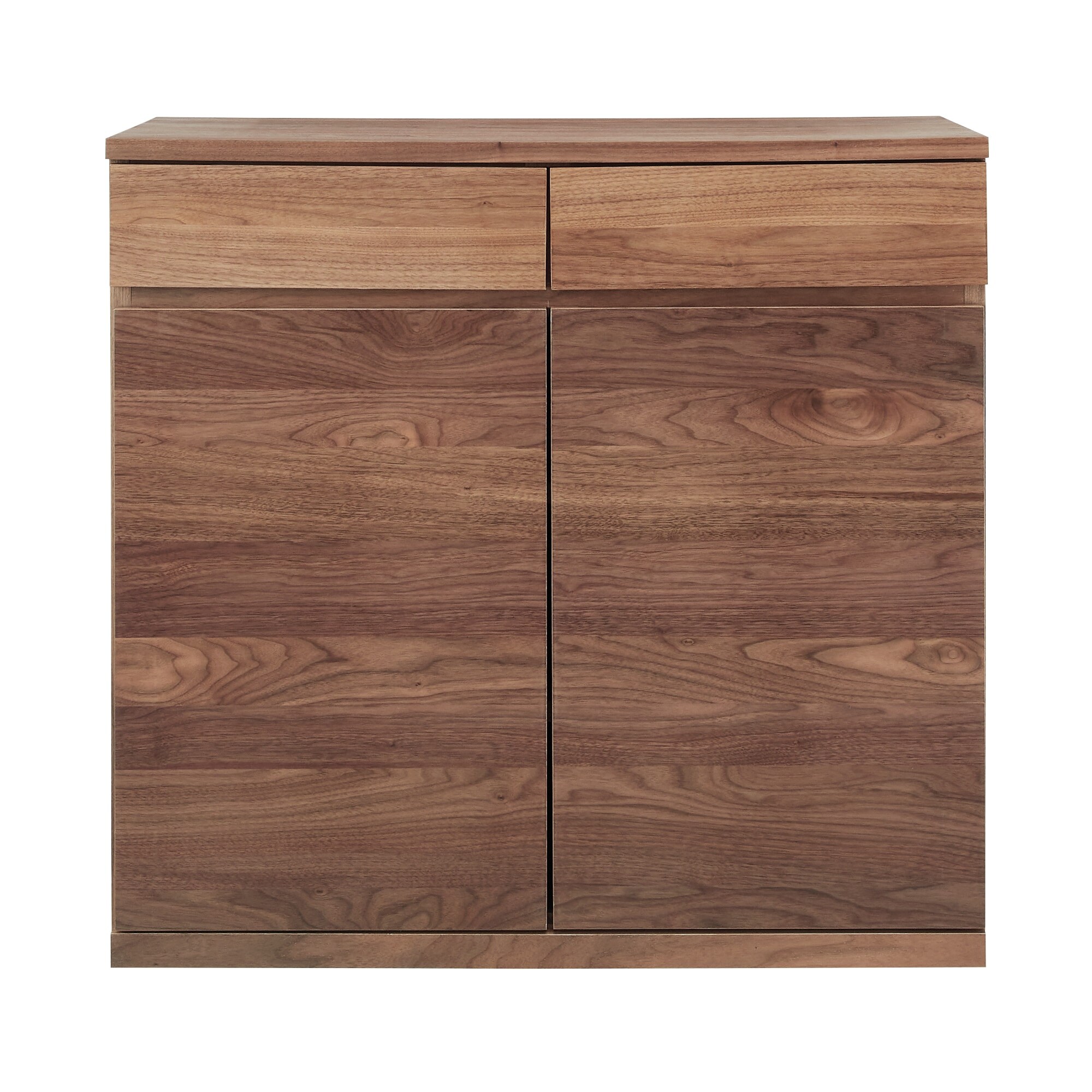 木製キャビネット　木扉　ウォールナット材突板