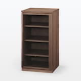 木製キャビネット　ガラス扉　スリム　ウォールナット材突板