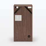 木製キャビネット　ガラス扉　スリム　ウォールナット材突板