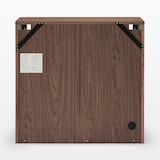 木製キャビネット　ガラス扉　ウォールナット材突板