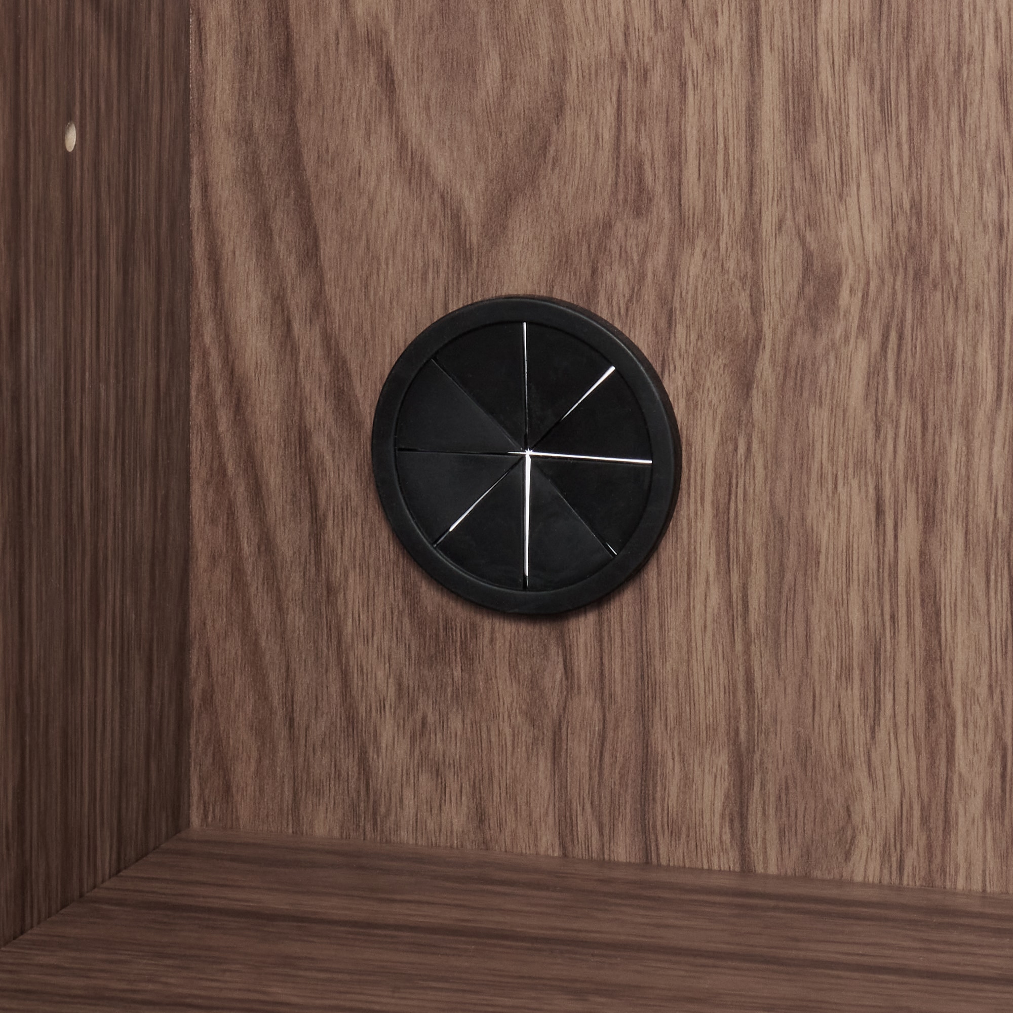 木製キャビネット　ガラス扉　ウォールナット材突板