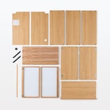 木製キャビネット　ガラス扉　ウォールナット材突板