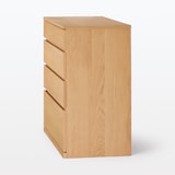 木製チェスト４段　オーク材突板