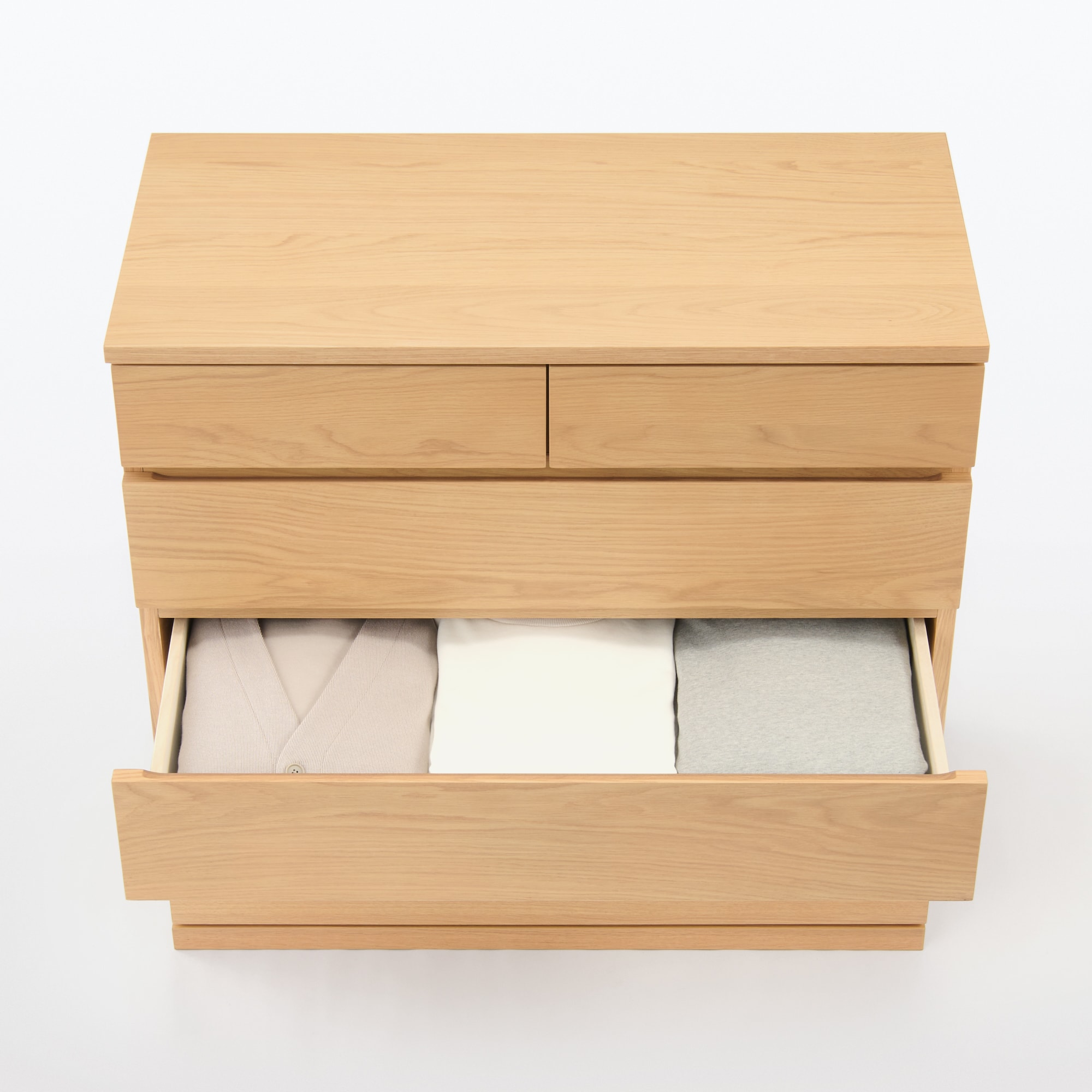 木製チェスト４段　オーク材突板