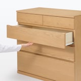 木製チェスト４段　オーク材突板