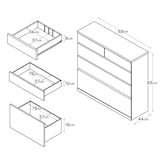 木製チェスト４段　オーク材突板