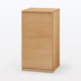 木製キャビネット　木扉　スリム　オーク材突板