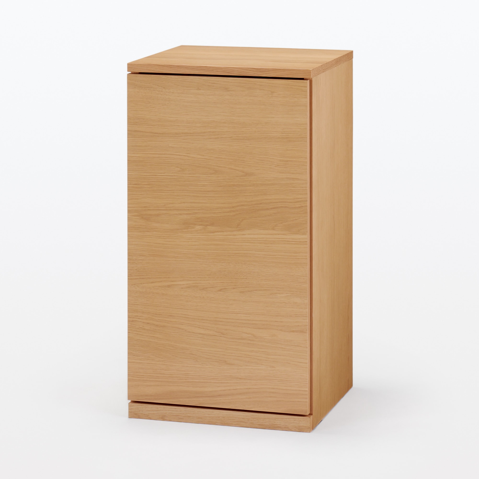 木製キャビネット　木扉　スリム　オーク材突板