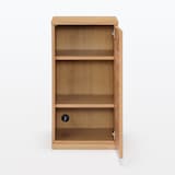 木製キャビネット　木扉　スリム　オーク材突板