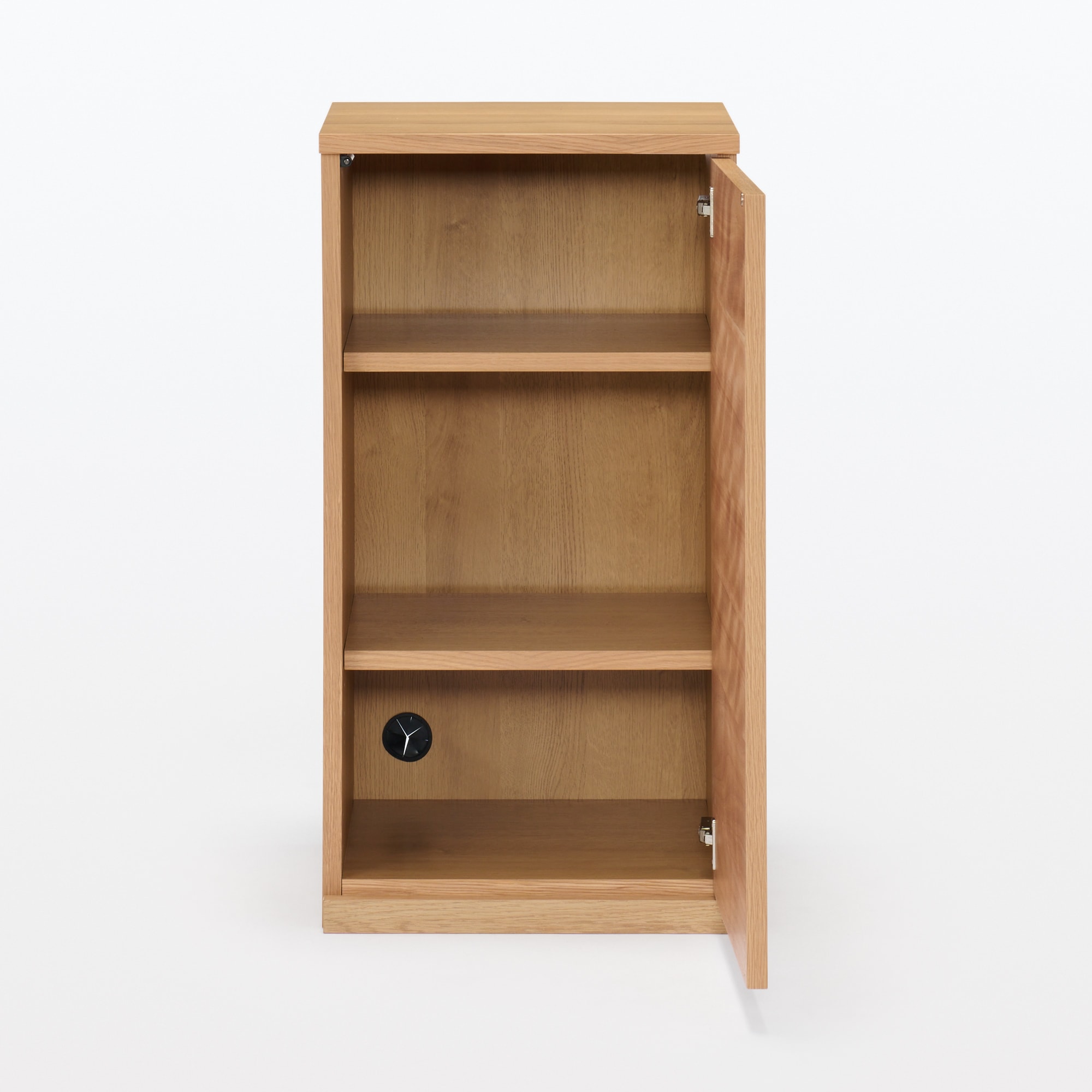 木製キャビネット　木扉　スリム　オーク材突板