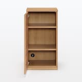 木製キャビネット　木扉　スリム　オーク材突板