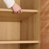 木製キャビネット　木扉　スリム　オーク材突板