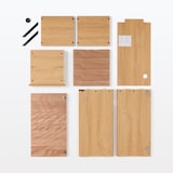 木製キャビネット　木扉　スリム　オーク材突板