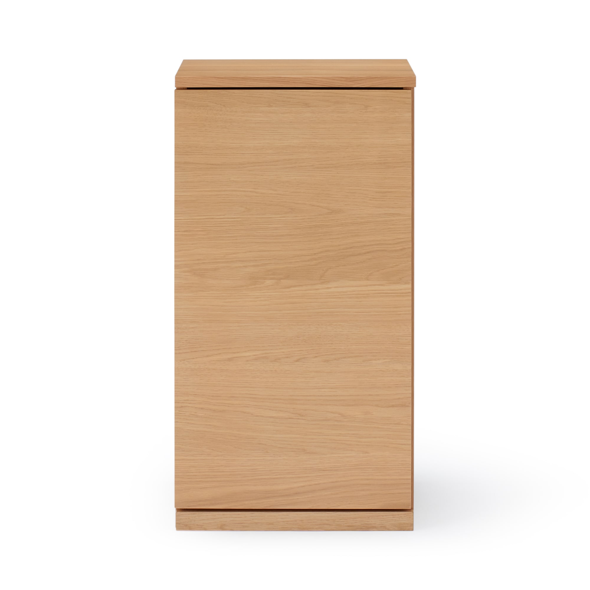 木製キャビネット　木扉　スリム　オーク材突板